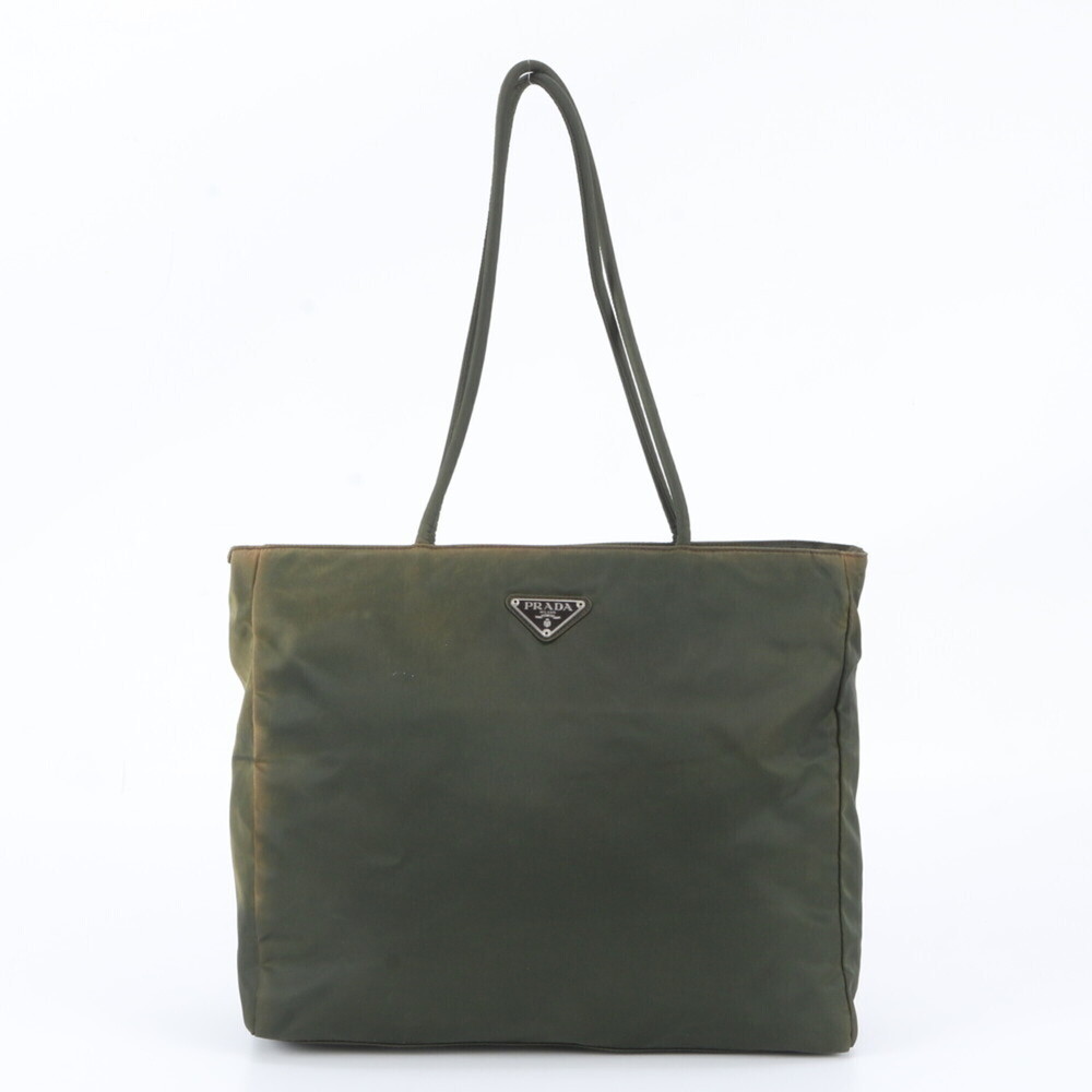 Prada Tessuto Nylon Triangle Logo Tote Bag Shoulder Handbag for Women
